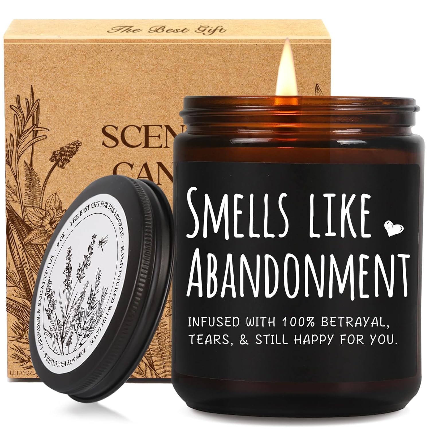 Funny Retirement Scented Candle Gifts For Woman Men, Smells Like Abandonment Candle, Leaving Job, Goodbye, Going Away, Moving Away Gift Candles For Coworkers Friends Boss, Work Bestie, Nurse Teacher13