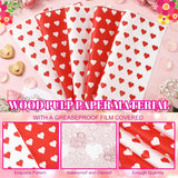 100 Pcs Valentine'S Day Wax Paper Sheets For Food Wrapping 12X12 Inch Deli Paper Sheets Heart Greaseproof Parchment Papers Food Basket Liners For Sandwich Burgers Fries(Red, White,Classic)