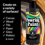 Black Acrylic Pouring Paint, Mars Black, 8Oz (236Ml) Bottle, For Pour Art And Flow Painting