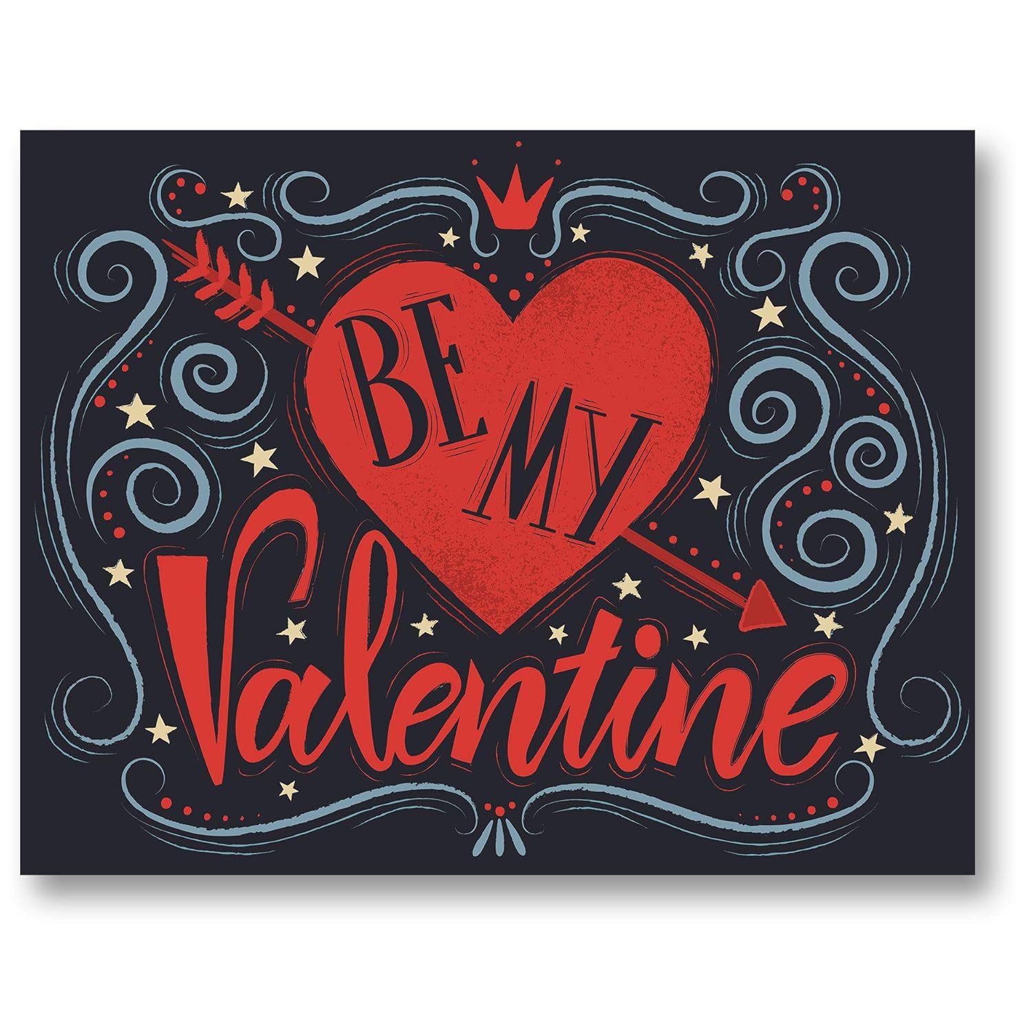 Large Be My Valentine Card - Blank Inside With White Envelope - Card Measures 11.75" X 9" - Perfect For Partners, Family, Friends, And More