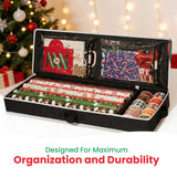 Gift Wrap Storage Organizer, Easily Organize Wrapping Paper, Ribbons, Bows, Scissors, Fits 18-24 Standard Rolls, Keeps Gift Supplies In Perfect Condition & Ready For Next Season, (Black)