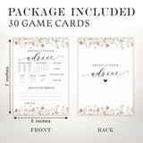 Baby Shower Game Cards, 30 Floral Theme Double-Sided Game Cards For Baby Announcement,Baby Predictions & Advice Game Cards, Spring Flower, Gender Reveal Party Favor, Activity - C05