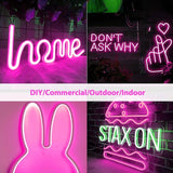 16.4FT Pink LED Neon Flex Strip Light 12V Waterproof Silicone Rope Light Indoor Outdoor Decor
