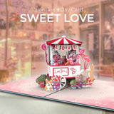 3D Sweet Love Pop Up Card With Notecard – Romantic Valentine Anniversary Market Cart – Thinking Of You Gift For Wife Husband Girlfriend Boyfriend – Alternative To Flowers – 5 X 7 Inch