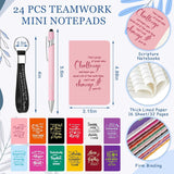 96 Pcs Team Appreciation Gifts For Employee 24 Oz Inspirational Plastic Cups Bulk With Lid And Straw Notebooks Ballpoint Pens Keychain Set Thanksgiving Christmas Gifts (Colorful)