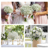 12Pcs White Babys Breath Artificial Flowers, 25'' Real Touch Fake Gypsophila Baby'S Breath Faux Flowers Bulk, Long Bendable Stems For Wedding Home Garden Floral Arrangement Decor