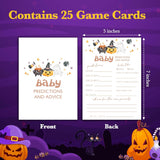 Baby Prediction Cards, Halloween Shower Games, Gender Reveal Party Favors - 25 Double-Sided