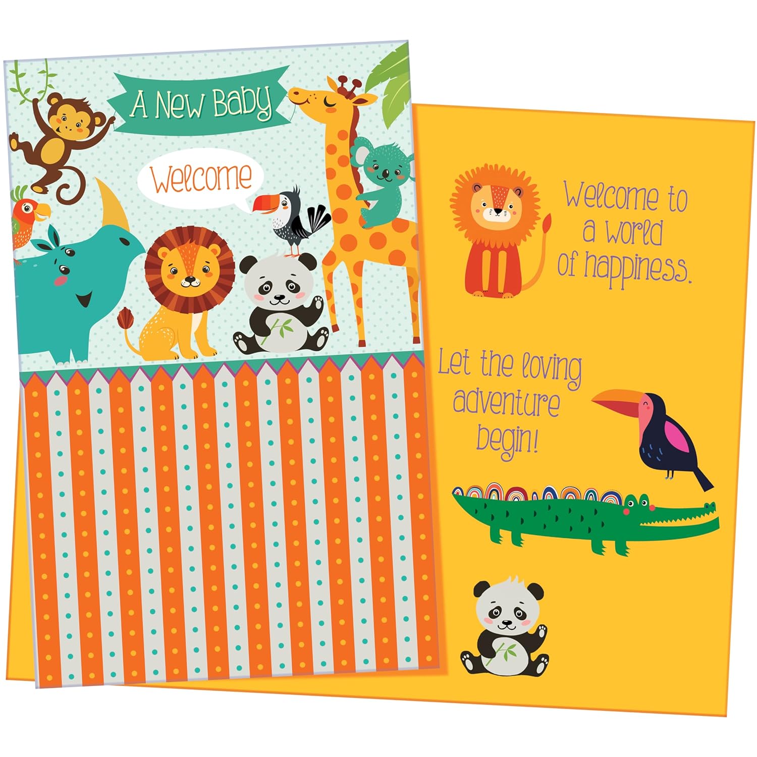 New Baby Card - Made In Usa - Envelope Included - Opens To 10" X 7.75" - Packaged In Extra Sturdy Mailer - 96248