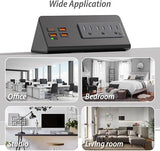 Desk Edge Clamp Mount Power Strip with USB C and AC Outlets 5 Foot Cord