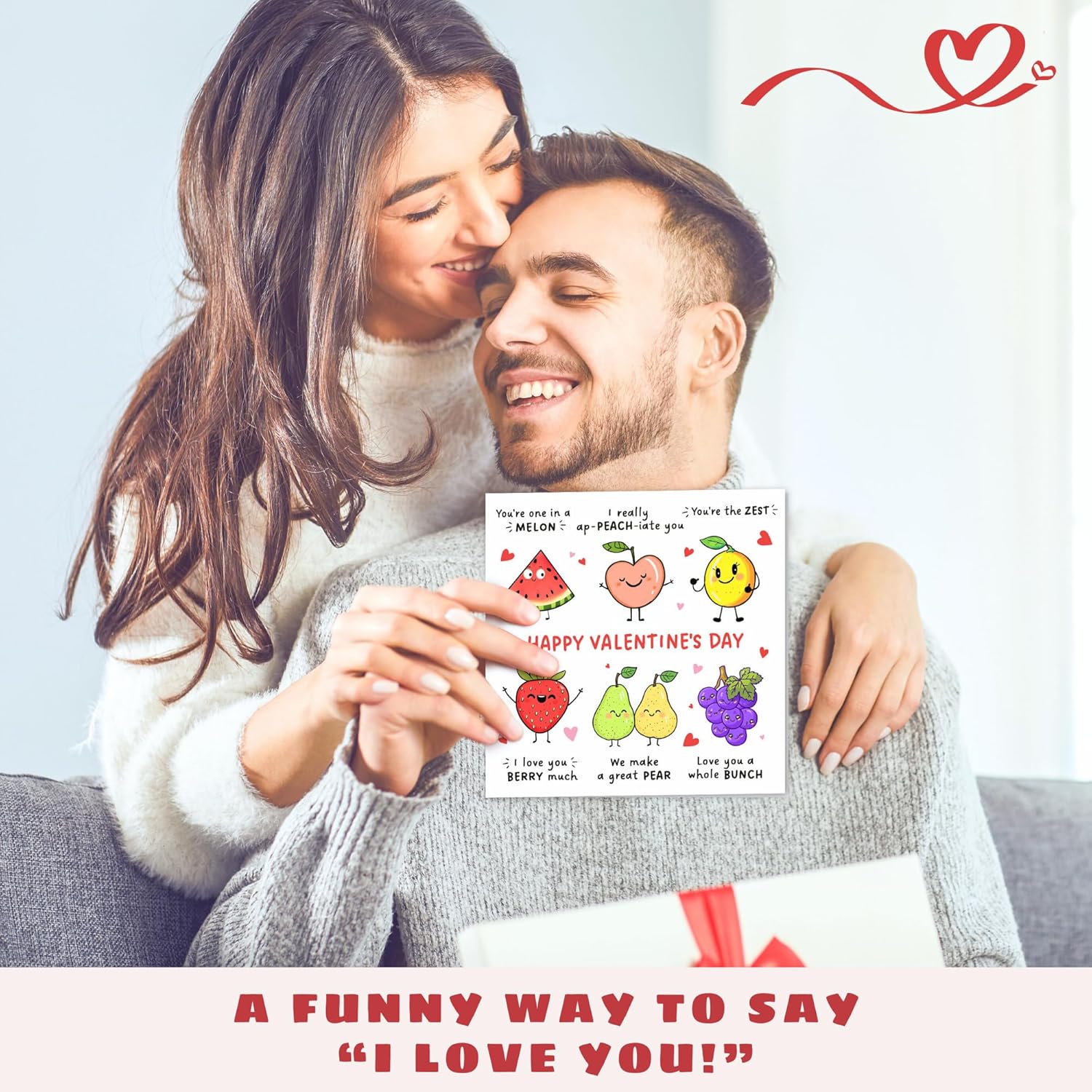 Valentines Gifts For Him, Boyfriend, Bf, Husband, Men - Funny Valentines Card For Him - Anniversary, Birthday Gifts For Men - Single 5.7''X 5.7'' Folded Square Romantic Love Card With Red Envelope