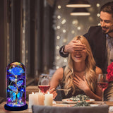 Valentines Day Gifts For Her,Valentines Day Rose Flowers Gifts For Mom Girlfriend Women Wife,Birthday Gifts For Women, Valentines For Her,Glass Flowers Light Up Rose Gifts For Mom,Blue Rose