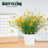 Babys Breath Potted Fake Plants With Flowers Faux Plants Indoor For Home Office Bookshelf Table Farmhouse Room Decor (Yellow)