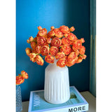 Ranunculus Artificial Flowers (Citrus Orange, 18 Pieces), Silk Mini Bouquets For Home Decor, Wedding, Table Centerpiece And Bridal Shower Decorations, Diy Bulk Faux Floral Arrangements