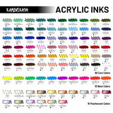 Acrylic Inks For Artists - Acrylic Ink Set, Color Combination #9-4 Pcs. 1 Fl Oz (30 Ml) Each