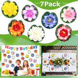 , 7 Pack Artificial Floating Foam Lotus Flowers Water Lily Pond Plants Home Garden Decoration 4" Dia