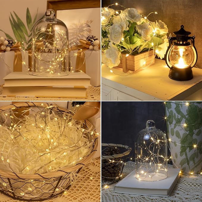 100FT 300 LED Fairy String Lights Plug In Waterproof Warm White Twinkle Lights with Remote Control 8 Lighting Modes Silver Wire for Indoor Outdoor Wedding Party Garden Decor