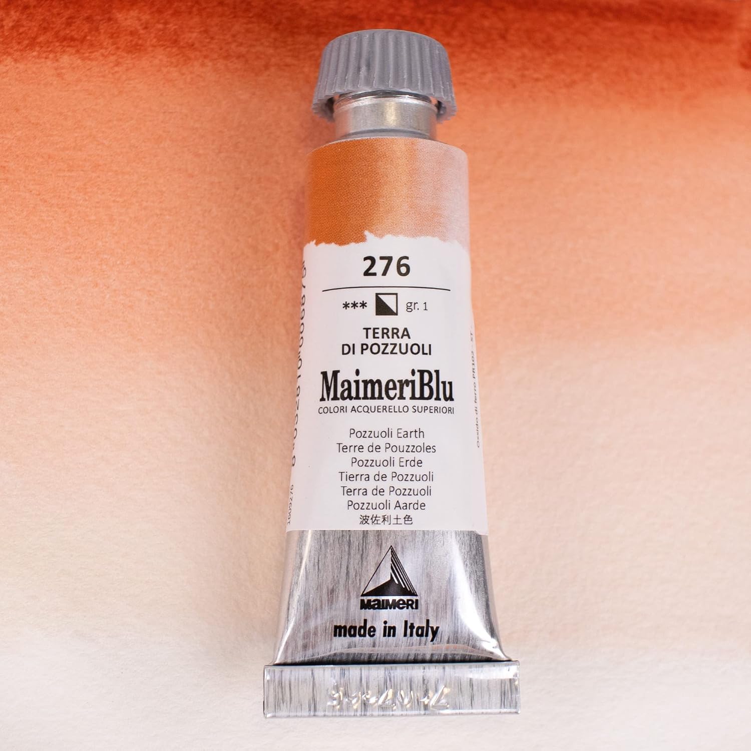 MaimeriBlu 12ml Single-Pigment Watercolor Paint - Pozzuoli Earth PR102 Professional Watercolor Paint - Lightfast and Transparent Watercolor Paint Tube for Artists