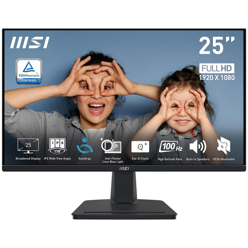 MSI Pro MP251 Computer Monitor, 24.5", 1920 x 1080 (FHD), IPS, 100Hz, VESA Mou