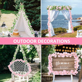6Pcs 50.5Ft Artificial Cherry Blossom & Grape Leaf Garland Set – Silk Pink Cherry Blossom Vines With Greenery For Wedding, Party, Home Decor