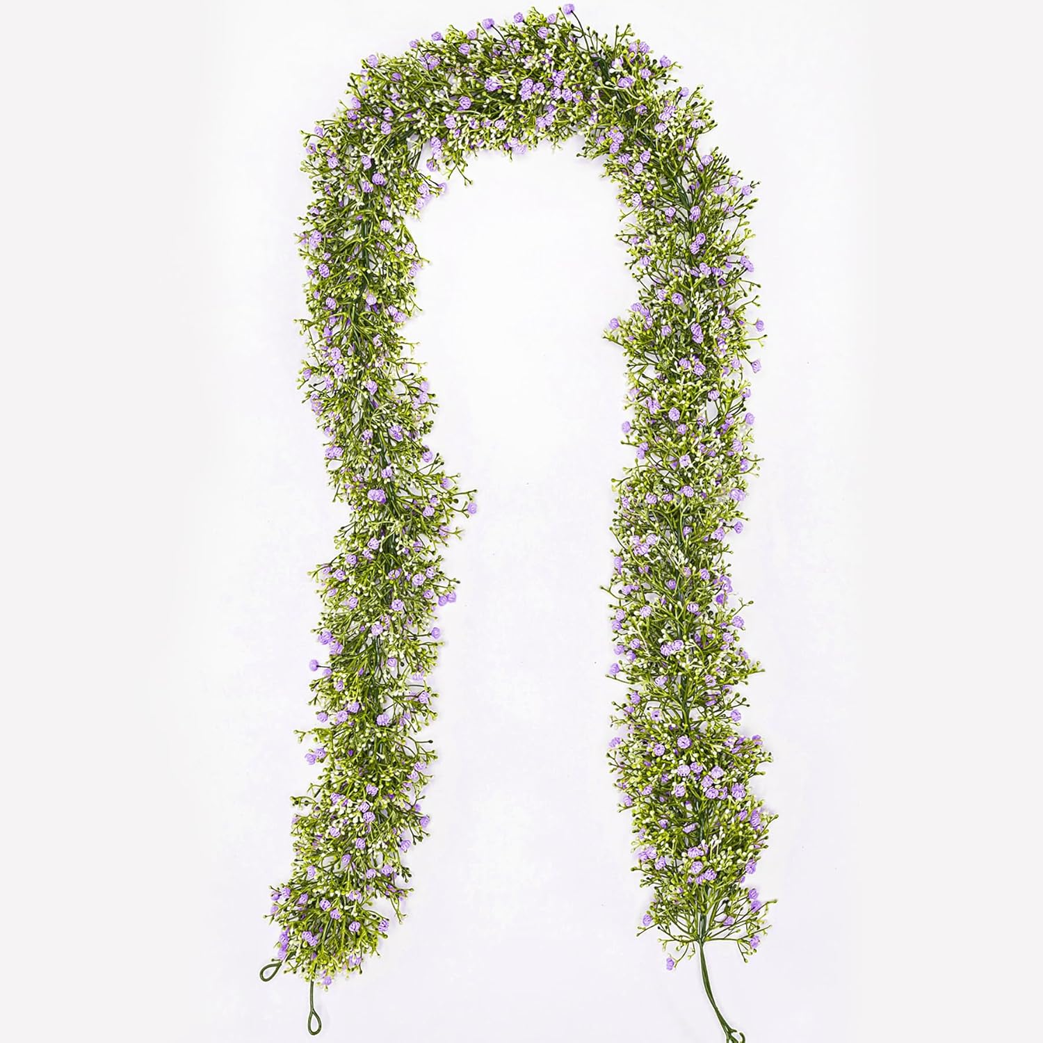 Artificial Baby Breath Flower Vines, Babys Breath Artificial Flowers Real Touch Faux Gypsophila Hanging Fake Baby'S Breath Garlands For Wedding And Baby Shower Decor 2Pcs 5.8Ft?Purple?