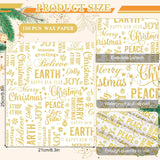 150Pcs Merry Christmas Wax Paper Gold Letters Dry Waxed Deli Sheets Waterproof Oil Proof Picnic Liners Xmas Wrap Tissue For Sandwich Fast Food Party Kitchen Supply, 8.3 X 9.8 Inch