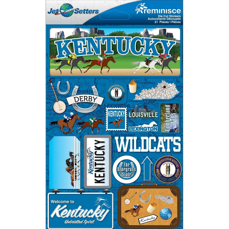 Jet Setters Dimensional Stickers-Kentucky