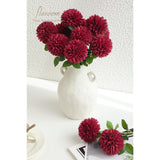 12Pcs Burgundy Faux Silk Mums Artificial Flowers Bulk Fake Chrysanthemums With Stems For Diy Wedding Table Centerpieces Floral Arrangements Vase Fillers Home Decorations