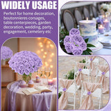72 Pcs Artificial Roses Light Purple Fake Silk Roses Realistic Roses Faux Flower Indoor Wedding Home Decor, Birthday Decorations