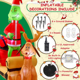 6.8Ft Christmas Inflatables Outdoor Decorations,Inflatable Green Monster Yard Decorations With Led Lights For Indoor Out