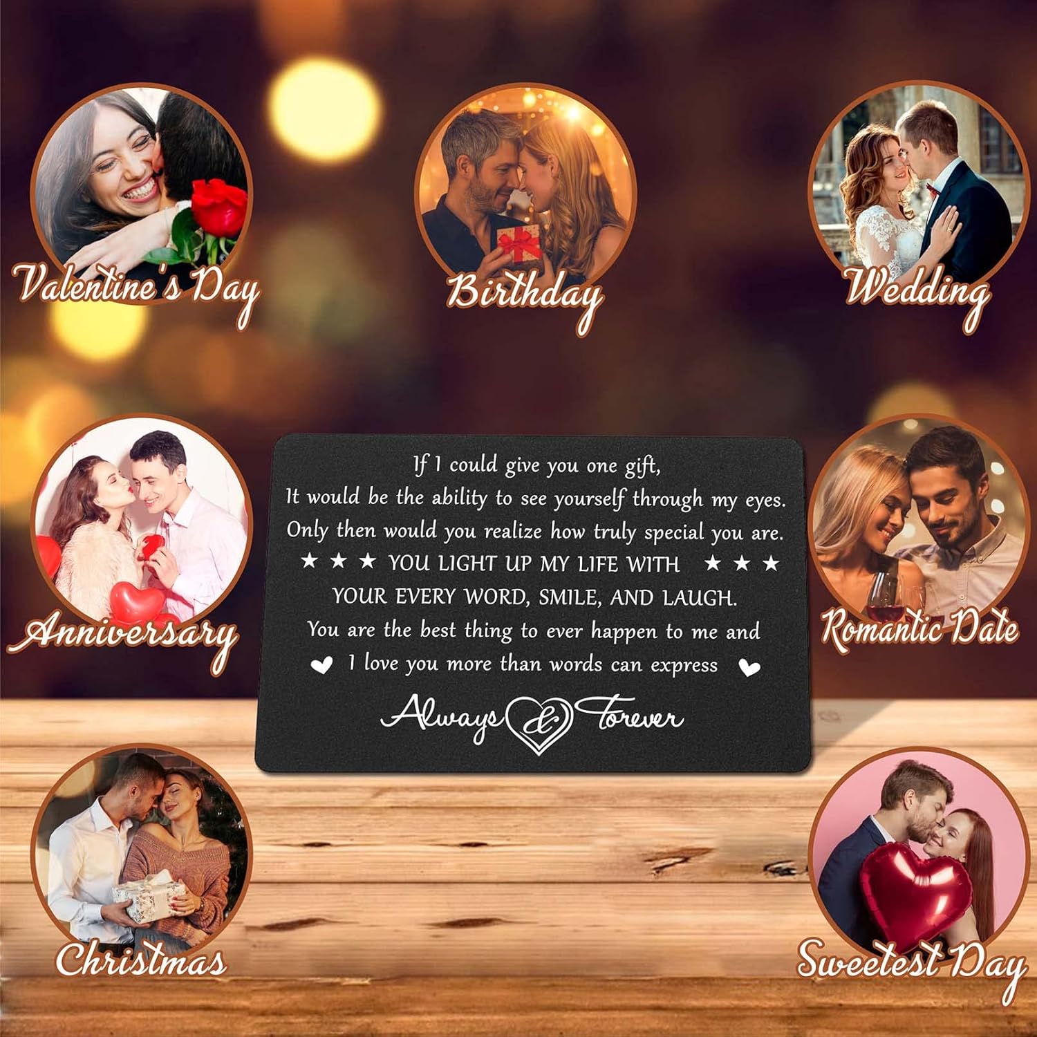 Couples Gifts Engagement Card - Love You Cards Unique For Fathers Day Christmas Valentines Birthday, If I Could Give You One Gift Wallet Card