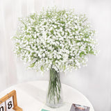 Baby Breath Artificial Flowers, 6 Pcs Gypsophila Faux White Flowers Fake Baby Breath Real Touch Flowers Bouquets For Bride Wedding Decorations Party Floral Arrangements Diy (White)