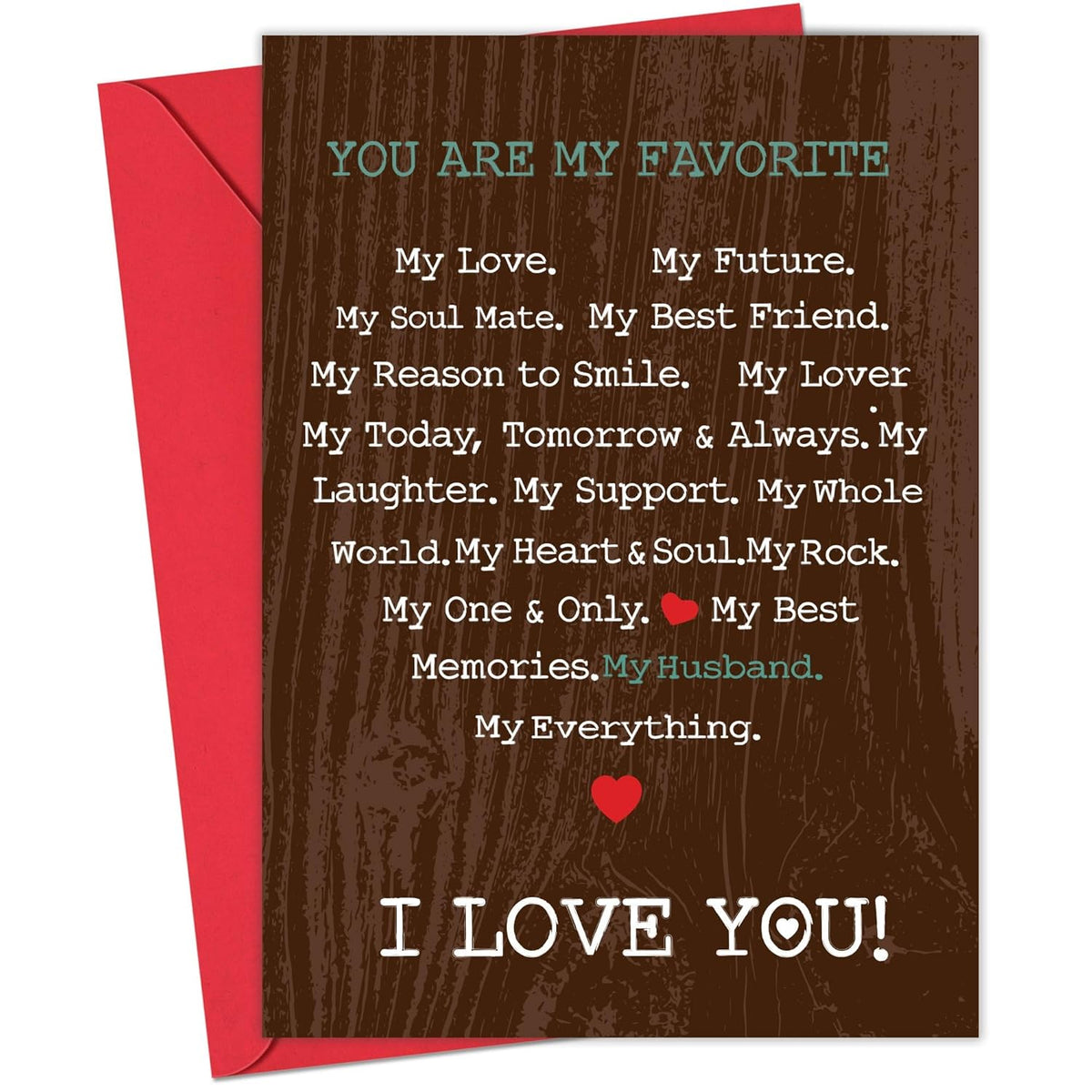 Husband Birthday Card - 5X7 Love Poem Fathers Day Card For Husband Boyfriend With Envelope, Valentines Gifts, Appreciation Gift, Romantic Anniversary Cards For Him Boyfriend