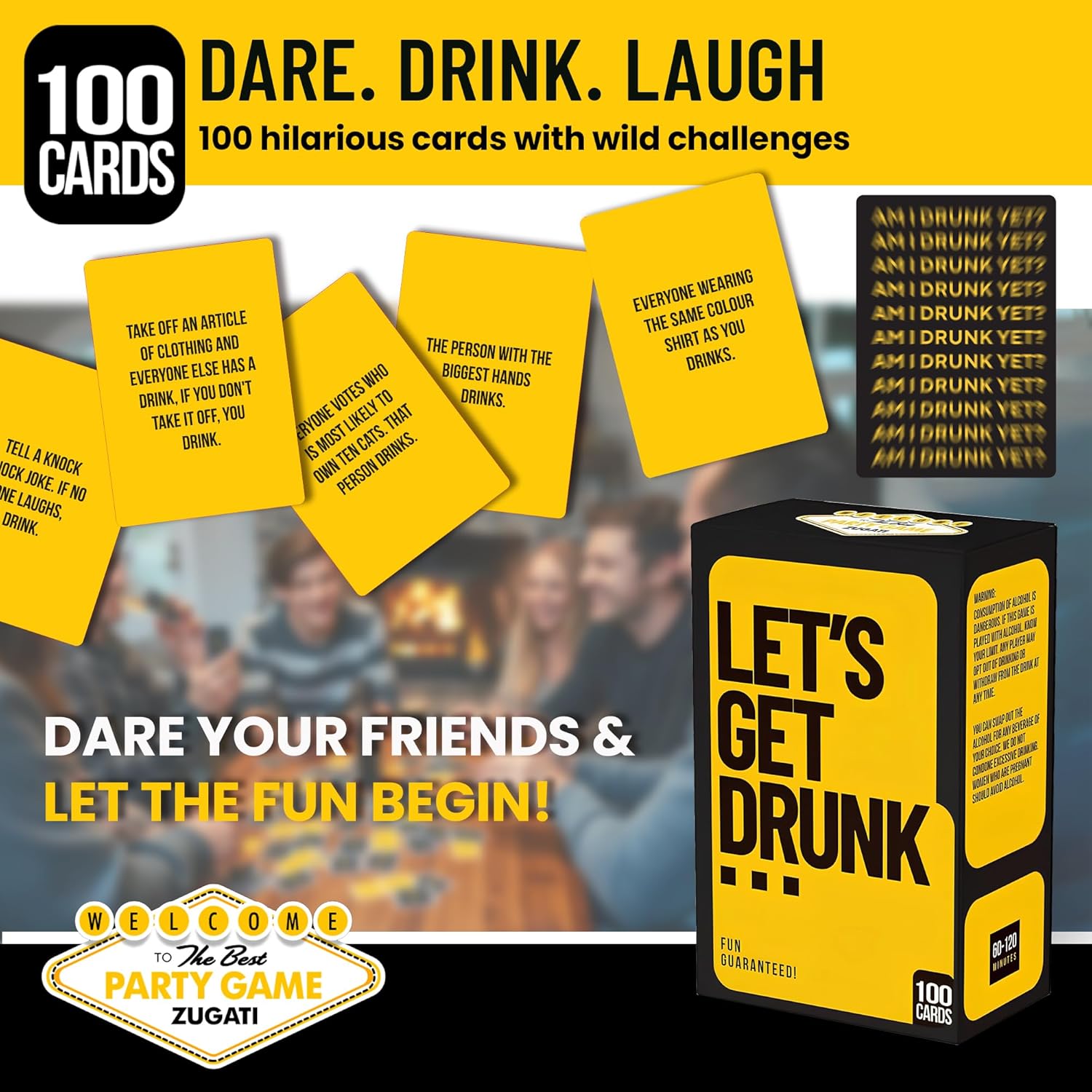 Fun Party Game #1 Gift Games For Parties - Fun Gift For Him, Her, Party Game Night Essential, 100 Cards For Unforgettable Parties Laughs 2-9 Players