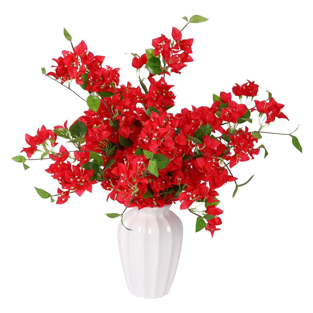 10Pcs Bougainvillea Artificial Flowers 30" Silk Fake Bougainvillea Branches Faux Flowers Vines For Home?Garden?Wedding?Party?Indoor And Outdoor?Floral Arrangement And Diy Decor?Red?