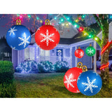 3 Pcs 24 Inch Giant Inflatable Christmas Balls,Large Outdoor Inflatable Balls For Yards, Lawns, Porches, Gardens, Front