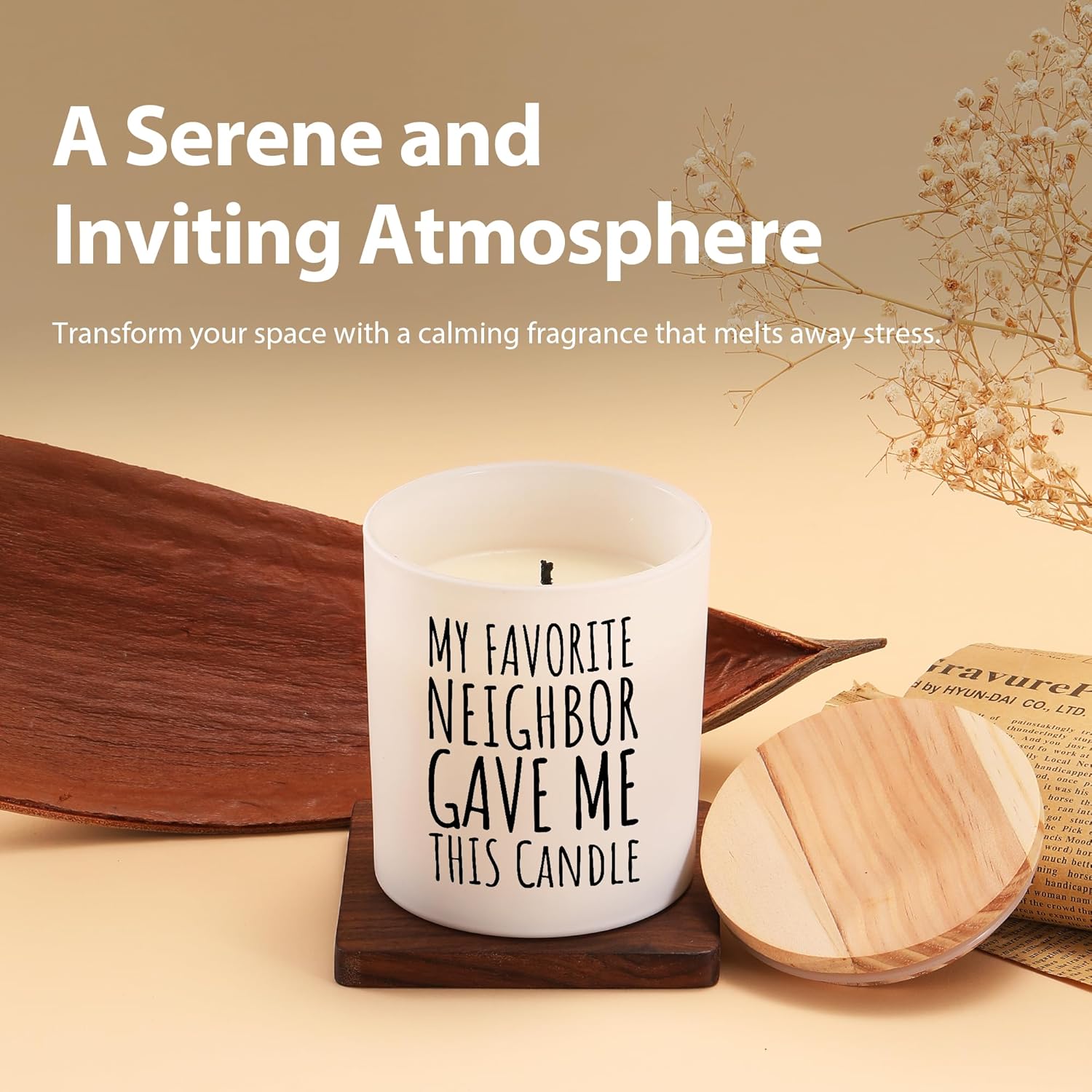 My Favorite Neighbor Gave Me This Candle Neighbor Gifts Scented Candles For Home Office Housewarming Moving Out Gifts Jar Candles Sage Floral Lavender Scent Soy Wax Candles 9.5 Oz