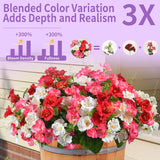 6 Pack Artificial Flowers For Outdoors Uv Protected Silk Flowers For Outside, Faux Hibiscus Tropical Flowers Artificial Faux Plants For Outside Planter Front Porch Garden Patio Yard Home Decor