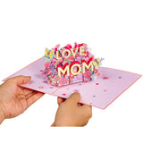 Paper Love 3D Mothers Day Pop Up Card, Love Mom, For Mom, Wife - 5" X 7" Cover - Includes Envelope And Note Tag