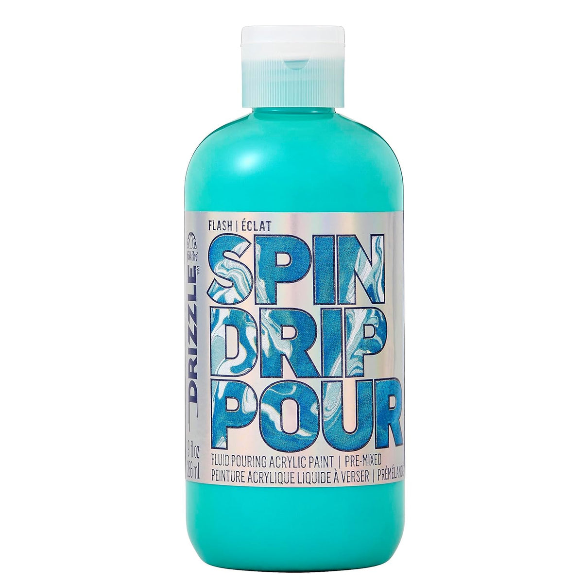 FolkArt Drizzle Tidal Wave Flash Pre-Mixed Fluid Acrylic Pouring Paint, 9 fl oz Premium Paint Perfect for Indoor & Outdoor Arts and Crafts Projects, 51085