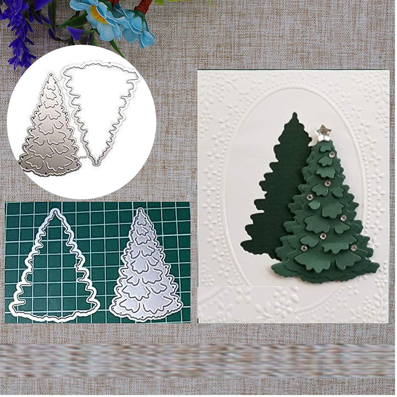 Christmas Tree Metal Die Cuts,Merry Christmas Tree Snow Cutting Dies C