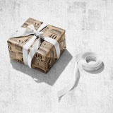 Black 40Th Birthday Wrapping Paper Roll, Letter Print, 17 Inches X 16.4 Feet, Perfect For Birthday Gifts