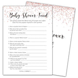 Baby Shower Feud Baby Shower Games, Pink Rose Gold Themed - 30 Game Card And 1 Answer Card Set, Baby Gender Reveal Party Game, Baby Shower Party Decorations -020-007