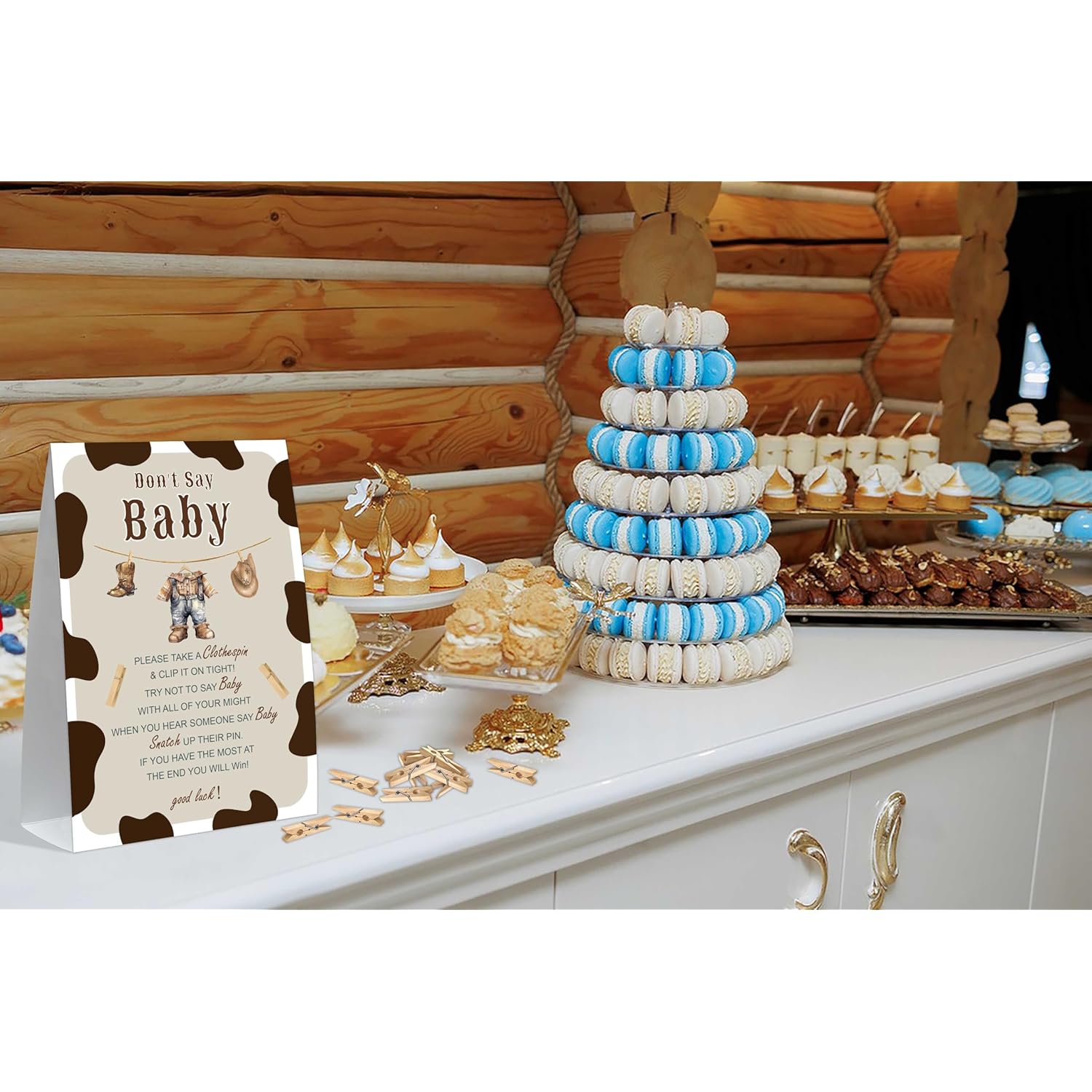 Dont Say Baby Baby Shower Game, Wild West Cowboy Baby Shower Sign And 50 Clothespins, Gender Reveal Games, Baby Shower Centerpieces, Baby Shower Gifts For Gender Reveal Party, Baby Shower,6