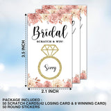 Bridal Shower Scratch Off Games, Bridal Shower Decorations, Floral Bridal Raffle Lottery Tickets Cards For Bachelorette Party Wedding Engagement Party, Set Of 50 Cards (A08)