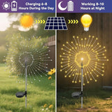 2 Pack 120 LED Solar Firework Garden Lights Outdoor Waterproof Decorative Fairy Lights Warm White for Yard Patio Pathway Flowerbed Party Wedding Decor