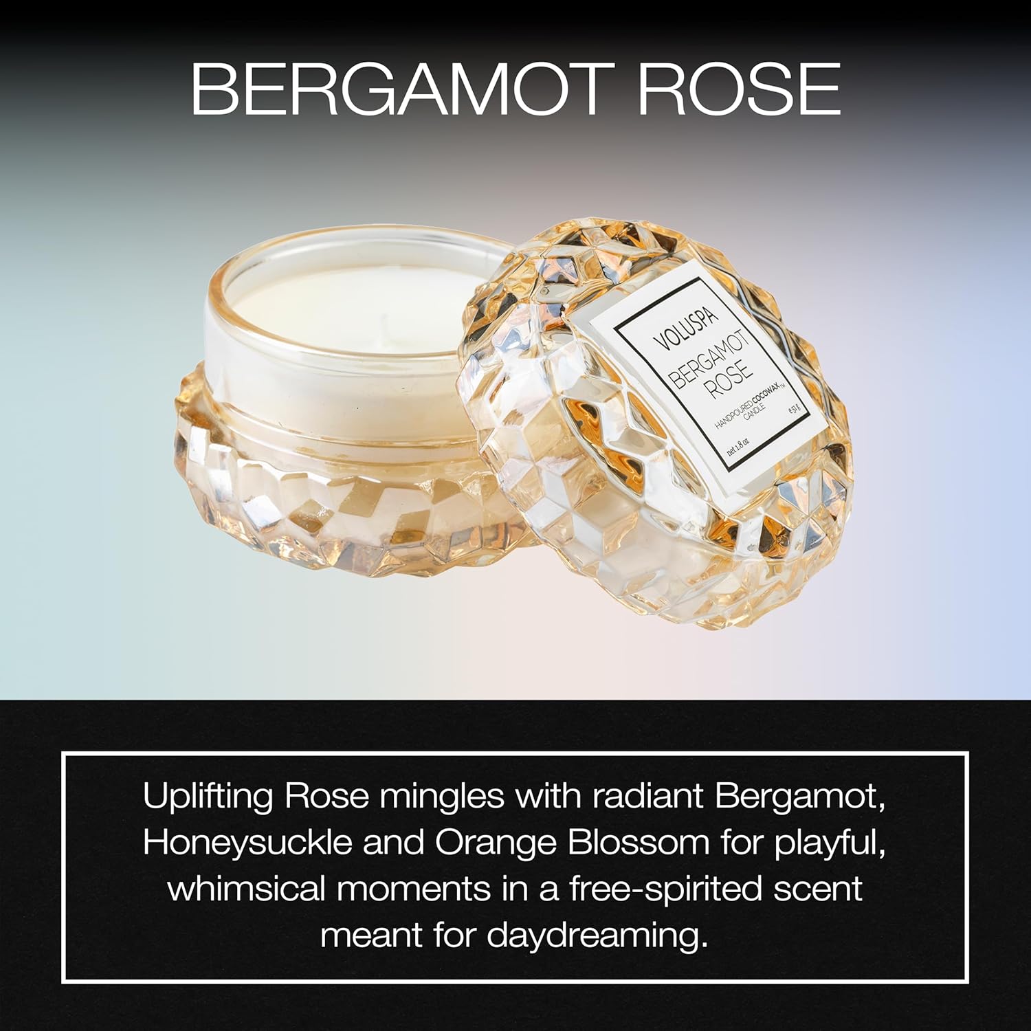 Voluspa Bergamot Rose, Macaron Candle, 1.8 oz, 15 Hour Burn Time, Coconut Wax for Clean Burning, Handcrafted in The USA