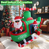 6.5Ft Inflatable Helicopter With Santa Outdoor Decoration, Christmas Blow Up Yard Decorations, Built-In Led Lights Infla