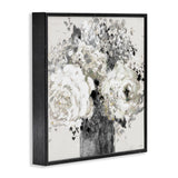 Stupell Industries Bold Abstract Floral Arrangement Cream Expressive Flowers, Design by Lanie Loreth Black Framed Wall Art, 17 x 17, Grey