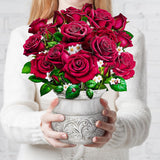 Pop Up Flower Card, 3D Paper Flowers Bouquet, Valentines Day, Birthday, Thank You Greeting Cards With Note Card & Envelope, Red Rose