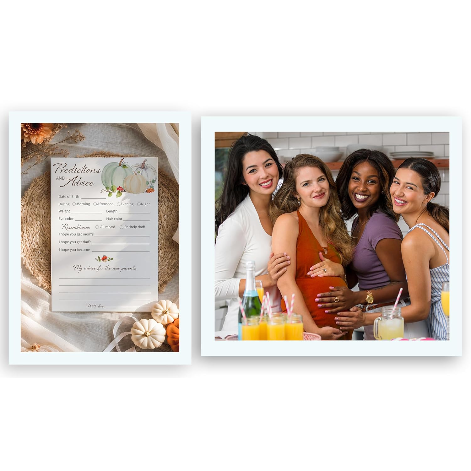 Pumpkins Prediction And Advice Cards - Pack Of 25 - Little Pumpkin Baby Shower Games, New Parents, Mom & Dad To Be, Mommy & Daddy Message, Couples Coed Shower Activity Keepsake Book Fall G332-Pdav